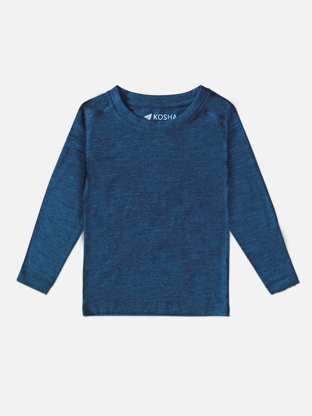  Blue Merino Wool and Bamboo Full Sleeves Thermal Top | Unisex 